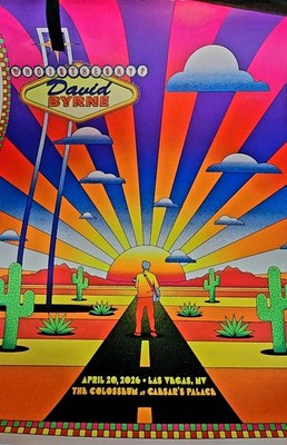 David Byrne Who Is The Sky? 2026 Tour Poster 18x24 Las Vegas Colosseum OFFICIAL 