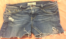 Abercrombie girl's distressed blue jeans shorts 16