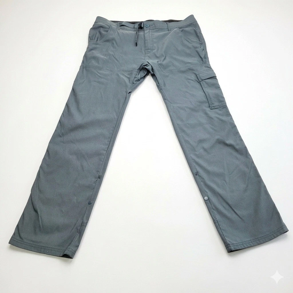 Men's prAna 38X32 Stretch Zion II Slim Fit Hiking Pants Blue Cargo Stretch