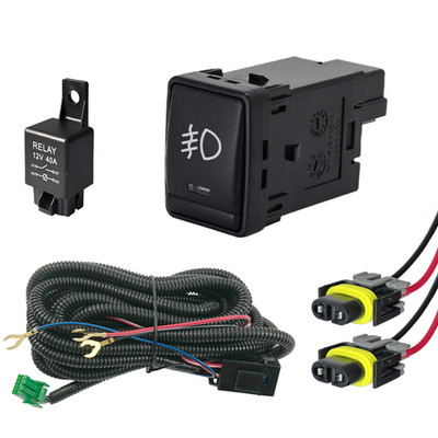 H11 Fog Light Harness with Relay, Switch Button For Nissan Navara Altima X-Trail