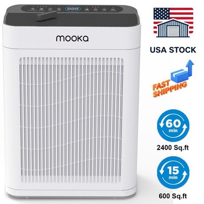 MOOKA Air Purifiers for Home Large Room H13 True HEPA Air Filter Cleaner Odor 
