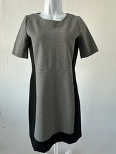 J Crew Ponte Knit Black Gray Short Sleeve Career Dress Women’s Sz 2 (B50)