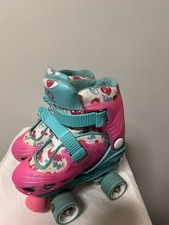 Roller Derby Girls Adjustable Quad Skates Mermaid Pink Teal Size 12-2