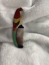 Vintage Chinese Bird Hand Painted Wooden Comb