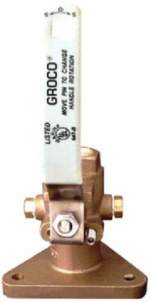 "Groco Fbv 750 Tri-Flange Seacock 3/4 \" Nps X Npt Bronze Water Ventil Boot Marine"-image
