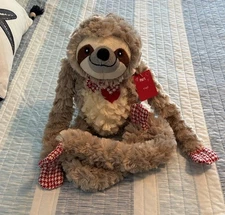 Pier 1 Imports Virgil the Stuffed Valentine's Day Sloth Plush Animal Brand New