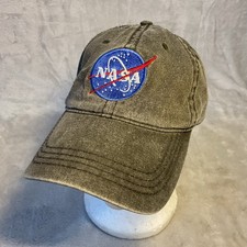 NASA OTTO Baseball Hat Cap Charcoal w Blue Embroidered Patch Space Adj OSFM Dad