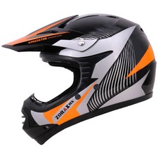 ZORAX ZOR-X19 Orange Silver Child Motocross Helmets Kids Pit Bike Off Road Crash