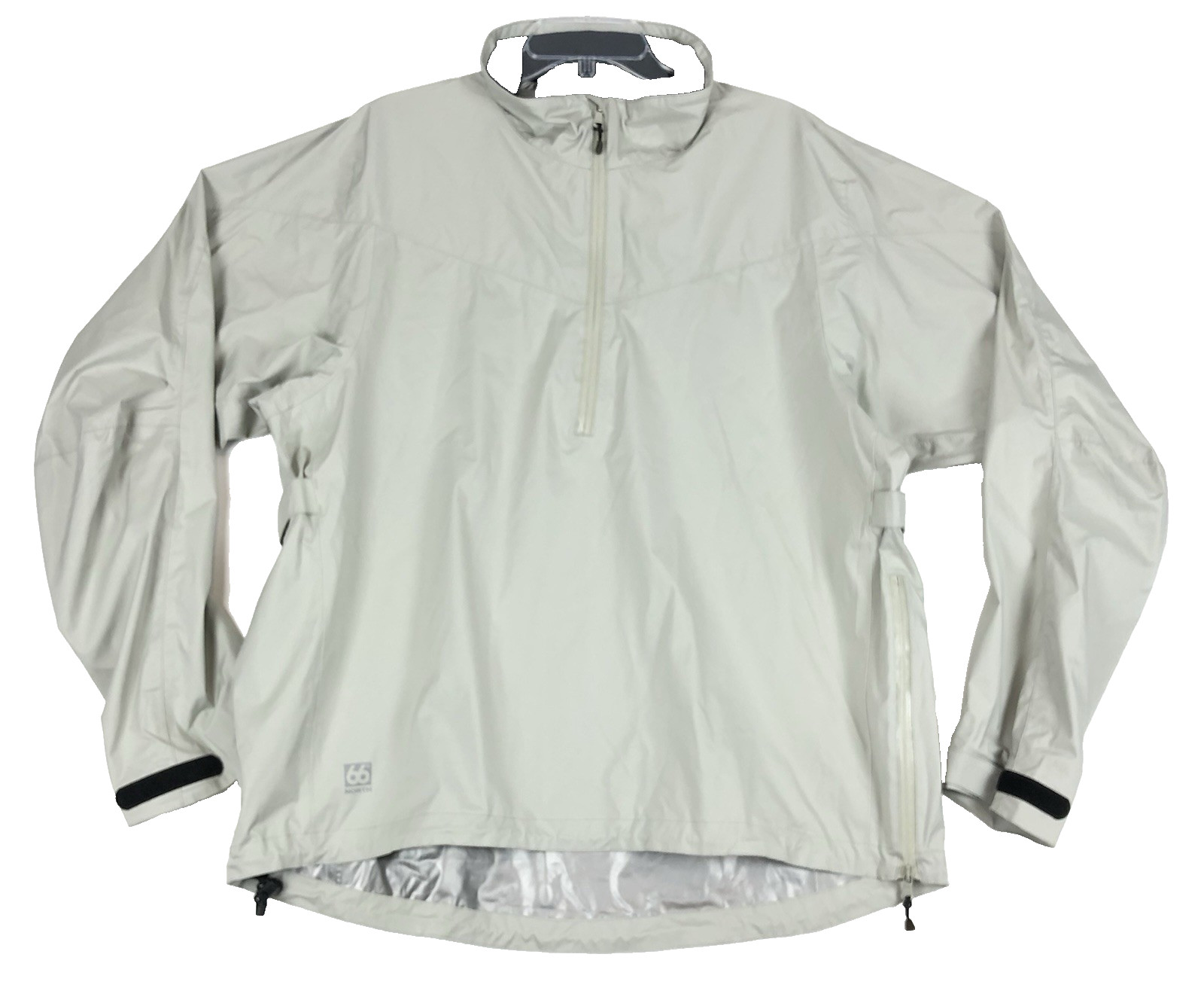 66 Degrees North Iceland 1/2 Zip Jacket Men XL Beige Coated Lining Rain Shell