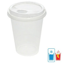 Great Value Disposable Plastic Cups with Lids Clear 16 oz 25 Count