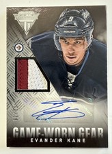 EVANDER KANE 2013-14 Panini Titanium Game Worn Gear  01/25 AUTO Prime