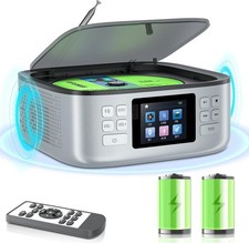Portable CD Player W/ Bluetooth Speakers Rechargeable FM Radio LED Display