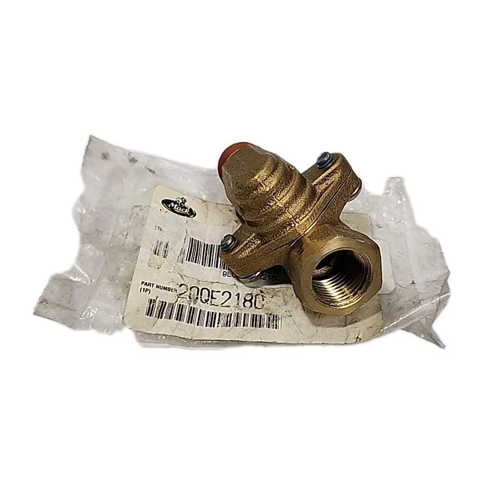 Válvula de retención de freno de aire FNPT genuina OEM Mack Truck 20QE2180 1/2" MNPT X 1/2" Foto 2 de 2