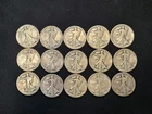 (15) 1917-1928 USA Walking Liberty Half Dollar Coin G 90% Silver Good LOT
