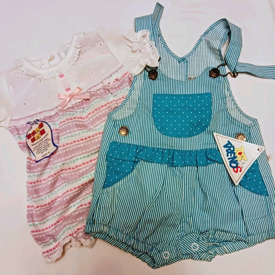 Винтажный Лот одежды для девочек 1980-х Healthtex/Carters/Tiny Tots пастель неношеная новая с ценниками  - Изображение 3 из 4