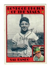 1972 Topps Boyhood Photos of the Stars Sal Bando #348