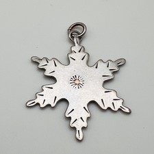 Silver Tone Snowflake Pendant Charm Winter Christmas Holiday Jewelry