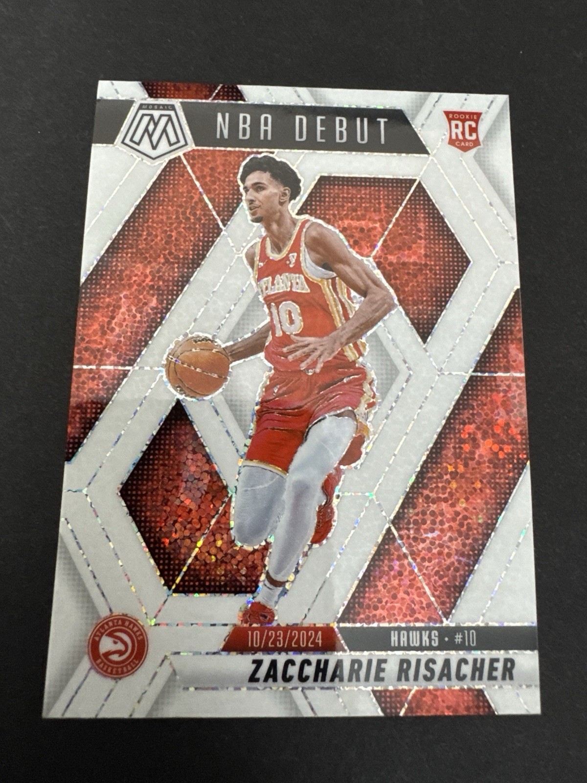 ZACCHARIE RISACHER 2024-25 MOSAIC NBA ROOKIE WHITE SPARKLE PRIZM RC #269