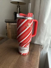 Stanley  x  Target 40 oz  H2.0 FlowState Quencher Tumbler Candy Cane Twist NEW
