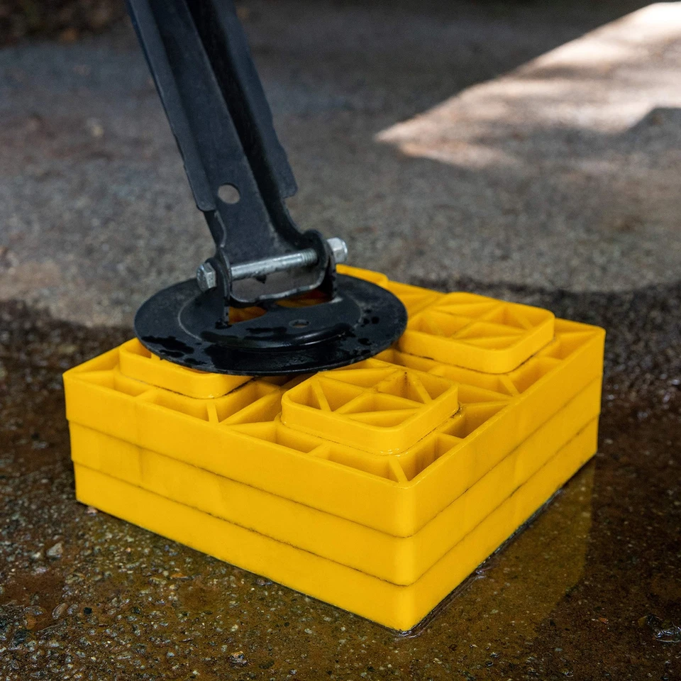 Camco Heavy Duty Rv Leveling Blocks 8.5In X 8.5In Yellow 4 Pack Durable Uv St... - Image 3 of 4