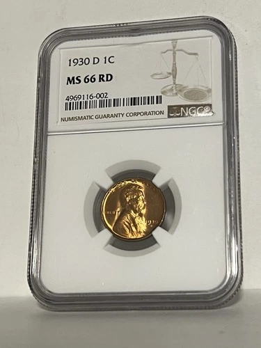 1930 D LINCOLN CENT NGC MS 66 RED