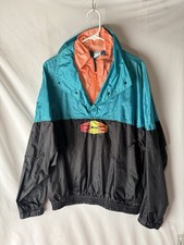 Vintage 80s Ocean Pacific OP Windbreaker Surf Jacket Green Cross Water Medium
