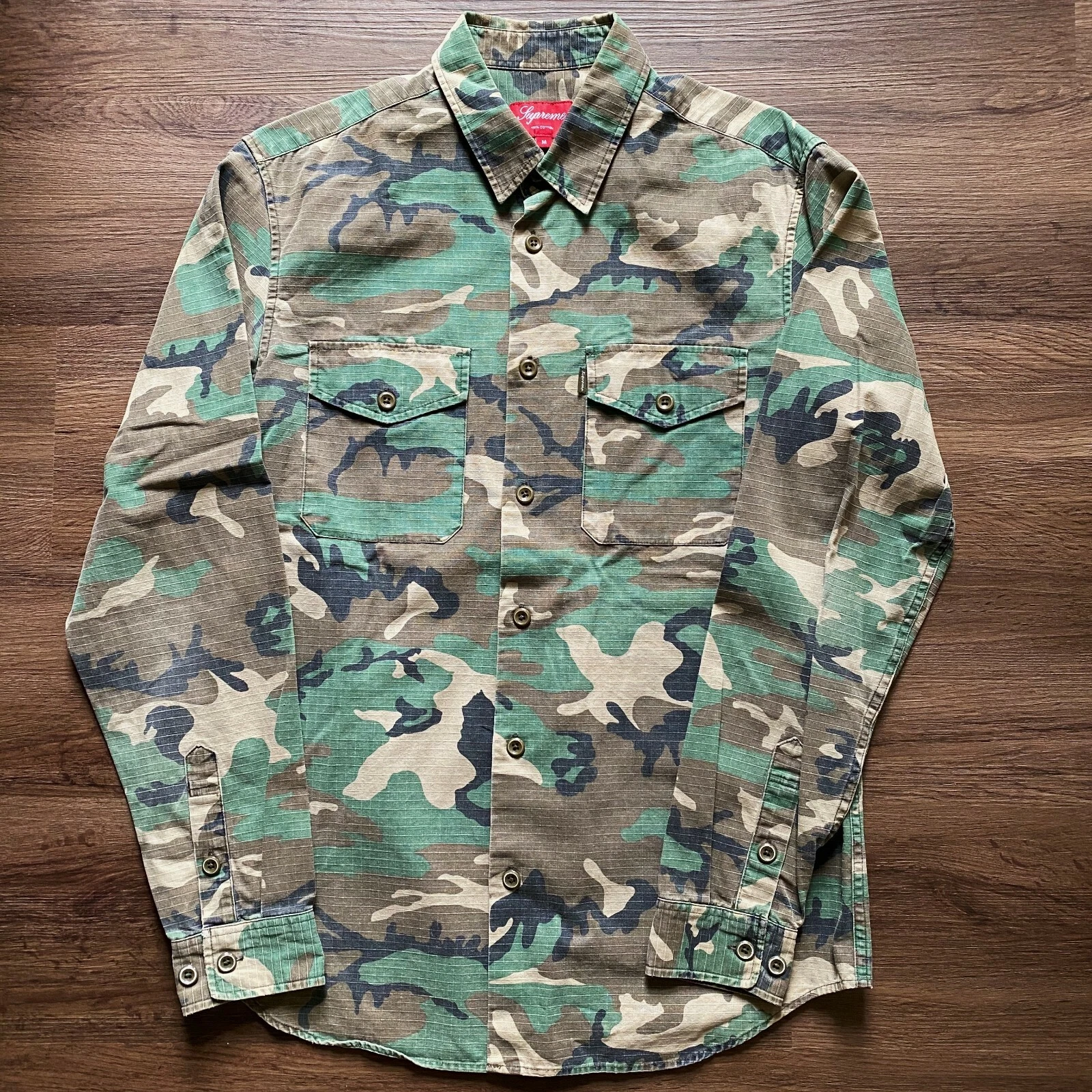 SUPREME RIPSTOP CAMO FIELD SHIRT FW2011 boutonnée vintage