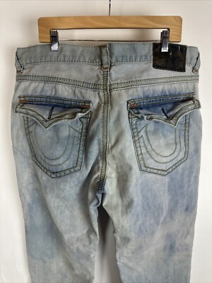 DAMAGED POCKET TRUE RELIGION RICKY SUPER T JEANS TAG SZ 42 RUNS 40