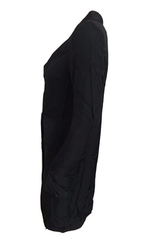 H&M BLACK COAT JACKET BLAZER MINI FORMAL PARTY DRESS UK 8 EU 34 US 4 SMALL NEW - Picture 8 of 12