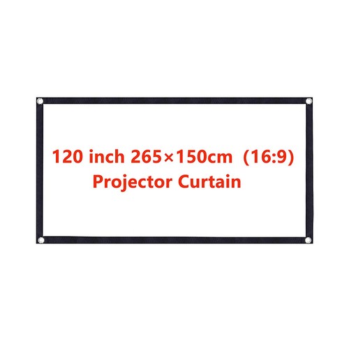 84 100 120 Inch 16:9 3:4 Projector Screen Curtain HD Display Screen Home Cine AT - Photo 14/23