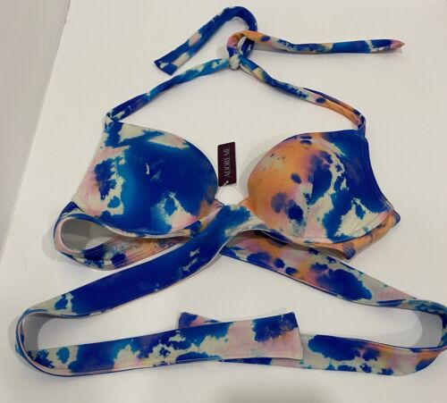 Adore Me Vibrant 2 Piece Tie Dye Bathing Suit Bikini Top 32 B, Medium Bottoms.