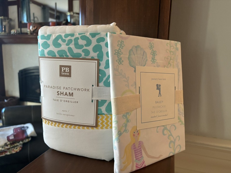 Disney Pottery Barn Mermaid Princess pillowcase + Beach holiday sham