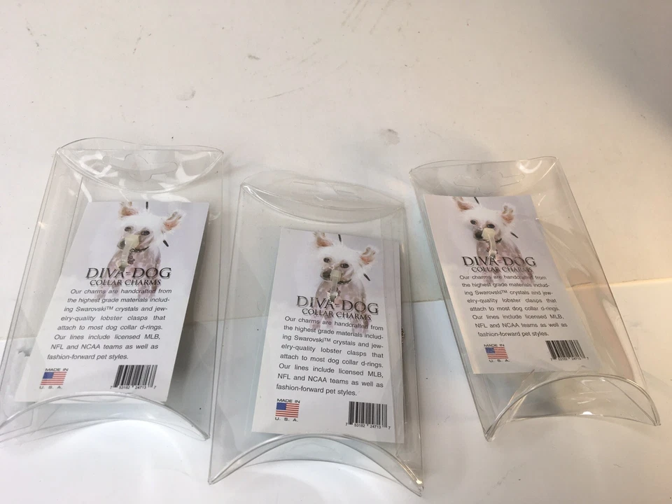 Lot Of 3 Diva Dog  Dog Collar Charms New Rhinestone Star And Heart + Heart - Image 4 of 4