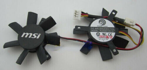 Pair Fans Cooler Fan For MSI GT440 N440GT Blizzard V5 GT430 PLD05010S12L 45mm - Photo 1/3