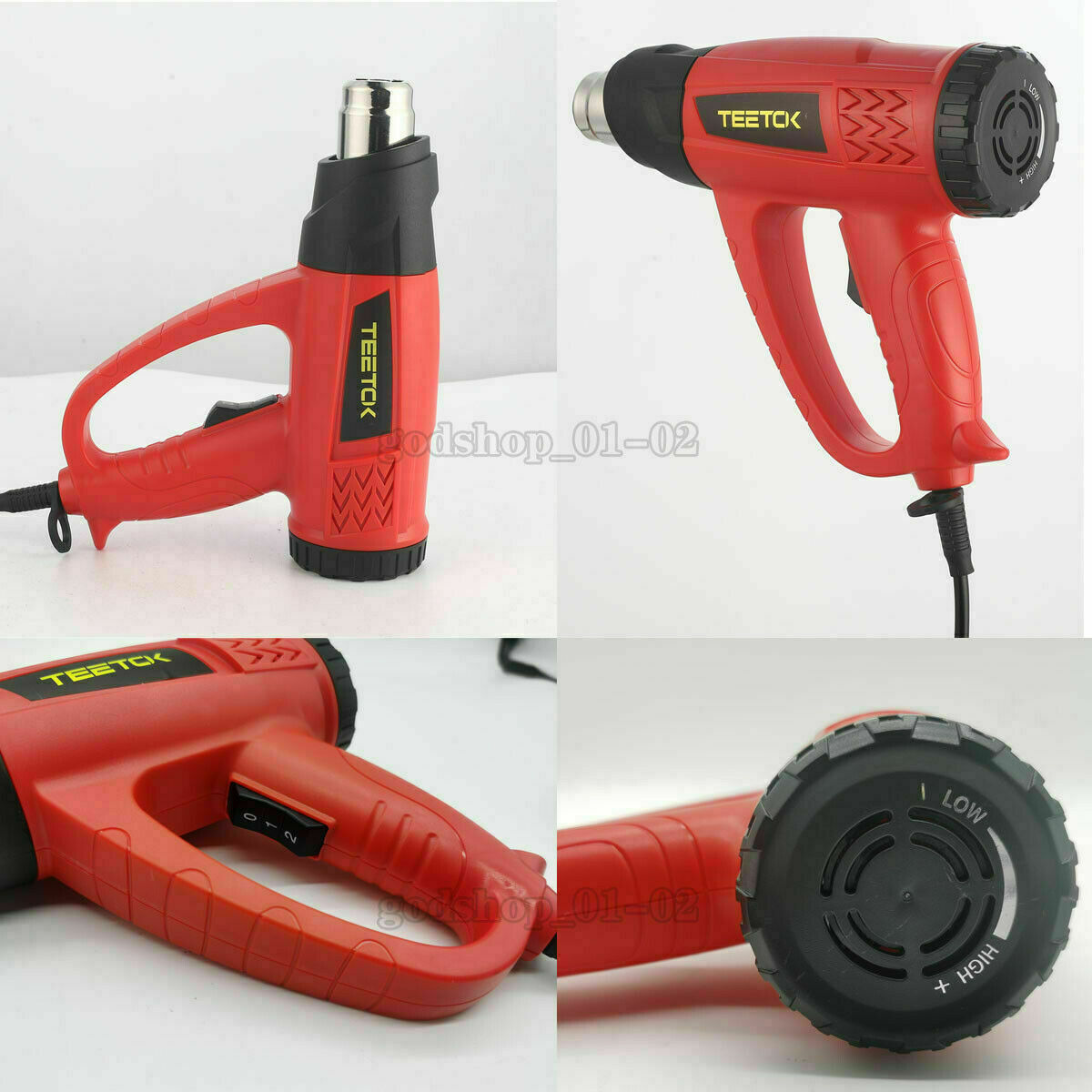 2000W Professional Hot Air Heat Gun Paint Stripper 50℃—650℃ w/ 3