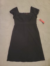 Women's TAPEMEAUSRE Empire Waist Cap Sleeve Little Black Dress - Sz 8 NWT $69