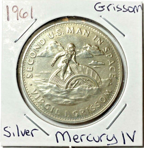 MERCURY IV ~ JULY 21, 1961 ~ 2nd U.S. MAN IN SPACE ~ STERLING SILVER MEDAL(33mm)