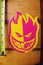 SPITFIRE Skateboards Wheels Flame Pink Yellow Vintage Skateboarding STICKER 
