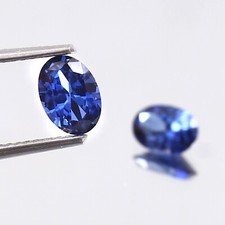 AAA 7x5 MM Natural Flawless Ceylon Blue Sapphire Loose Oval Gemstone Cut Pair