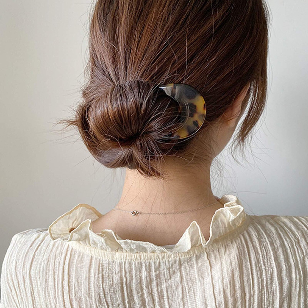 2 Pack French Style U Shaped Hair Pins Tortoise Shell 