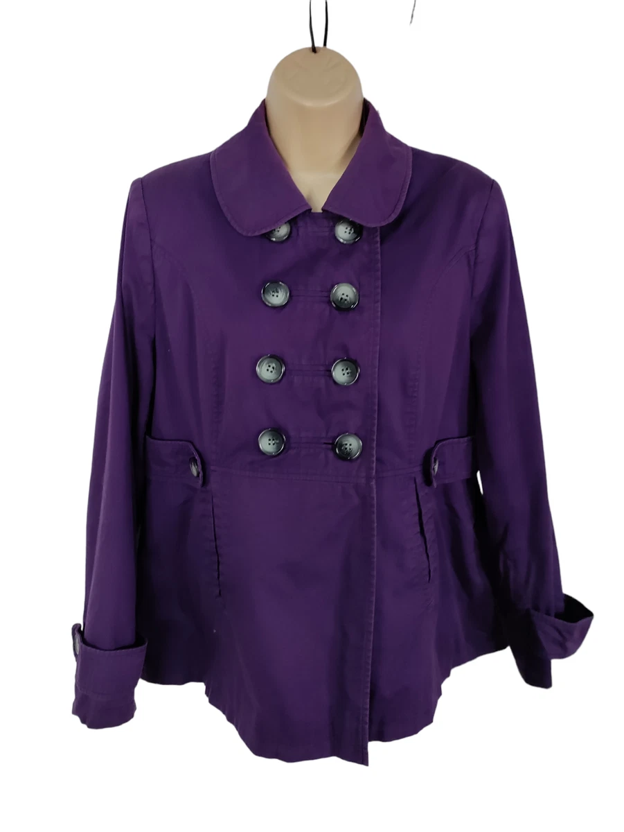WOMENS NEXT PURPLE LIGHTWEIGHT DOUBLE BREASTED COAT JACKET SIZE UK