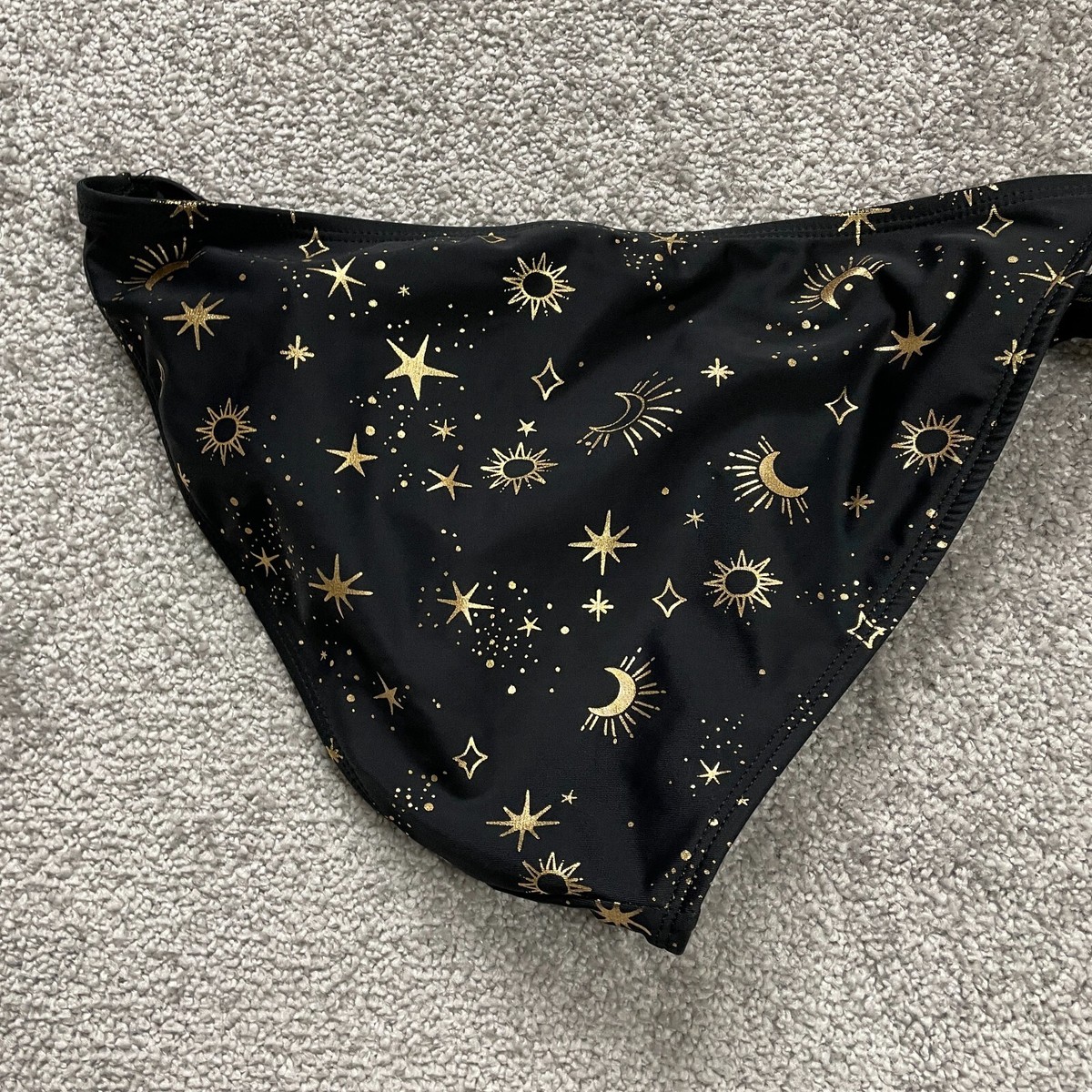 Unbranded Swimwear Bikini Bottom Women Small Black Gold