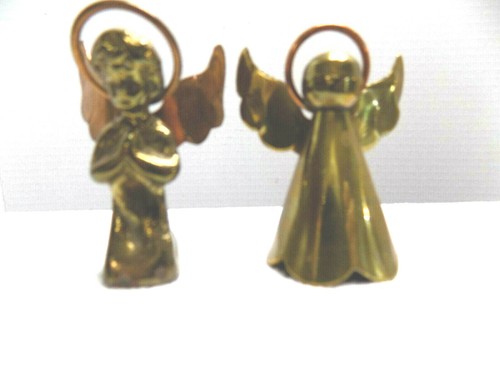 3 Small ANGELS CHERUB FIGURINES Candle Holder & Bell METAL ANTIQUE GERMANY - Picture 10 of 12