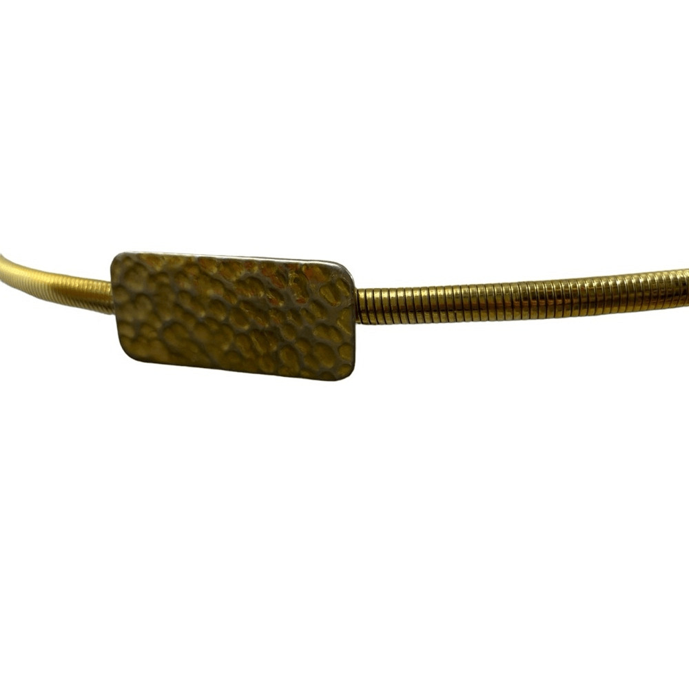 Ladies Vinatge Gold Stretch Serpentine Belt with … - image 9