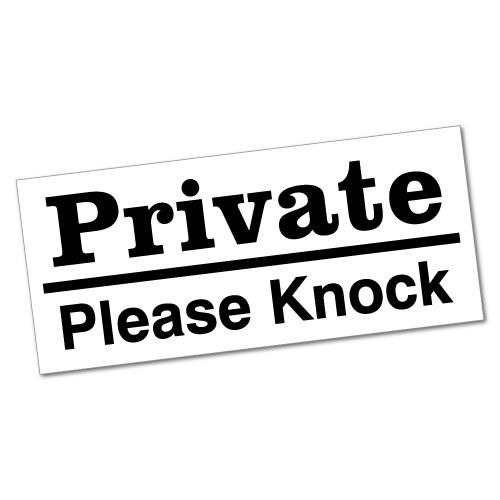 Private Door Sign Please Knock Sticker Home Decals Stickers #7019EN-W - Picture 1 of 1