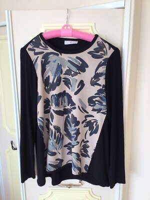 SILKY TOP, 42, NWOT, COTTON BACK & SLEEVES, ITALY, WHY CI DESIGNER