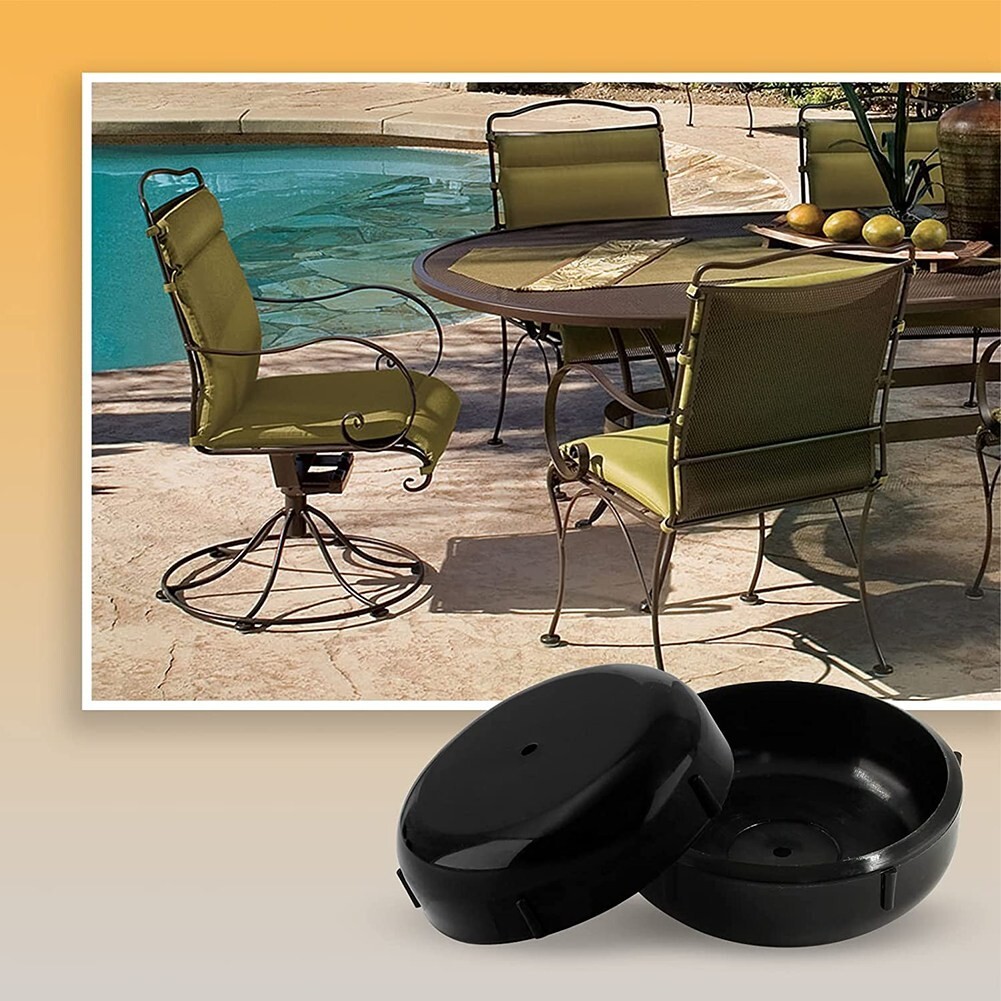 Reliable Black Patio Furniture Leg Glides for 1 1/2'' Wrought Iron 32