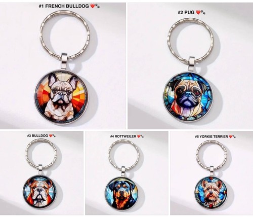 German Shepherd Dog #2 ROUND Cabochon Print Keyring Keychain UNISEX FREE POSTAGE - Picture 11 of 24