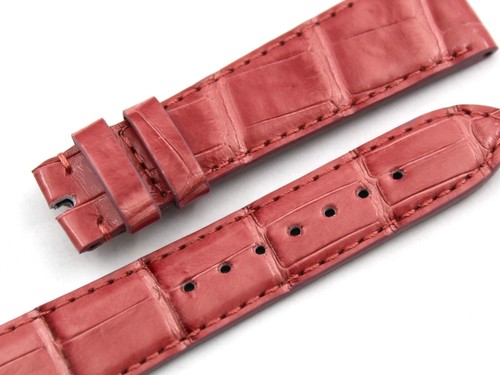 Cinturino Pelle Alligatore Rosa Ciclamino 20/16mm Artigianale Ottima Qualità - Imagen 4 de 4