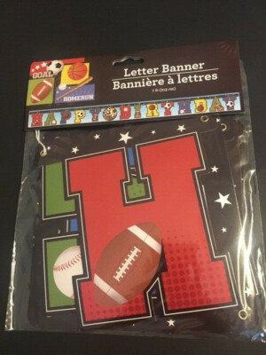 Sports Themed Happy Birthday Letter Banner